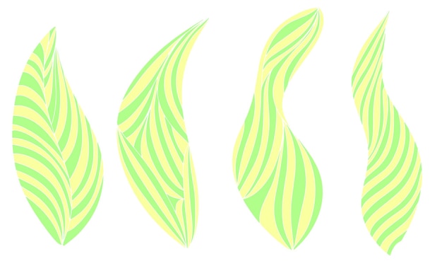 Set of abstract leaves in color. vector illustration.