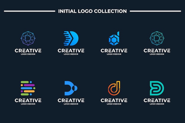 Set Of abstract letter D logo design vector Letter D collection for Business Brand Company