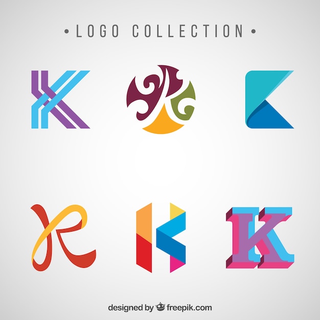 Set of abstract letter "k"