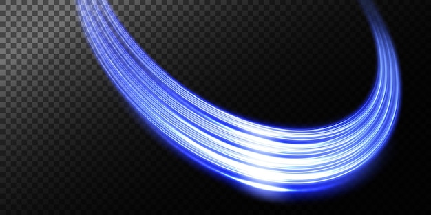 Set of abstract light lines of movement and speed light blue ellipse Brilliant galaxy Glowing podium Space tunnel Light everyday glowing effect semicircular wave light vortex wake Bright spira