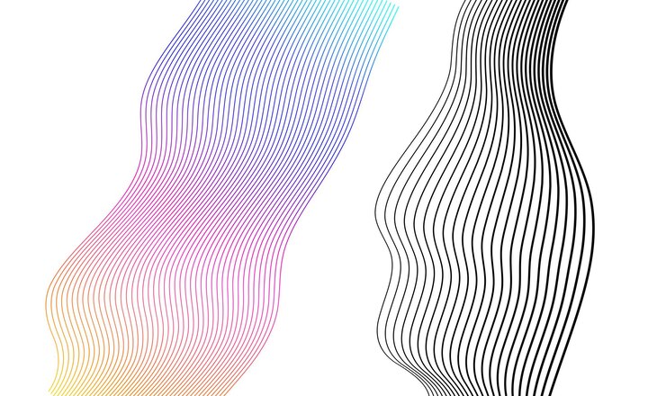 Vector set abstract lines colors design element on white background of waves vector illustration eps 10 for grunge elegant business card print brochure flyer banners cover book label fabric