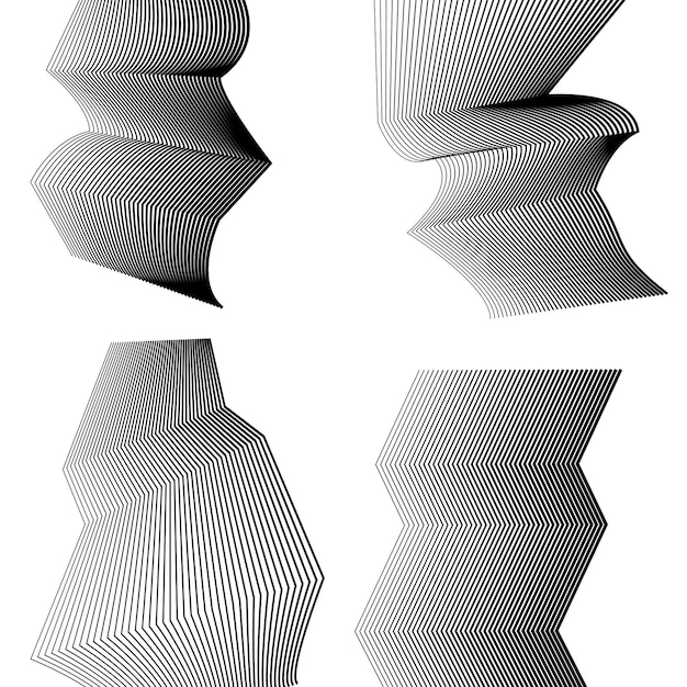 グランジ エレガントな名刺印刷パンフレット チラシ バナー カバー本ラベル生地の角度波ベクトル イラスト eps 10 の白い背景に抽象的な線デザイン要素を設定します。
