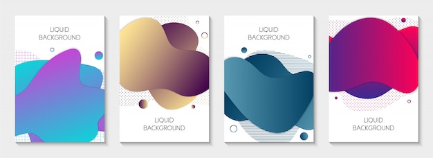 Set of abstract liquid banners