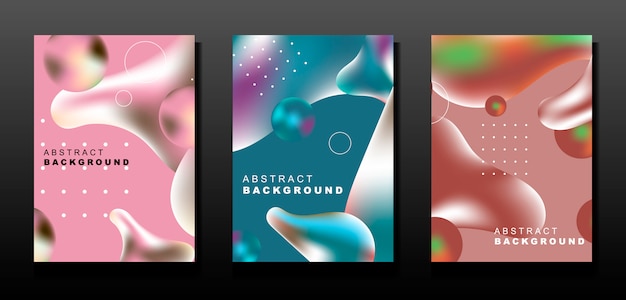 Set of abstract liquid banners