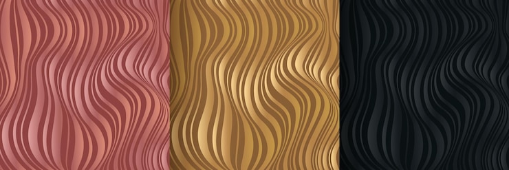 Vector set of abstract liquid dynamic black pink gold and golden waves background fluid dark marble texture