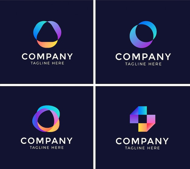 Set of abstract logo design template