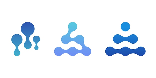 Набор абстрактных современных плоских логотипов в стиле метабол
