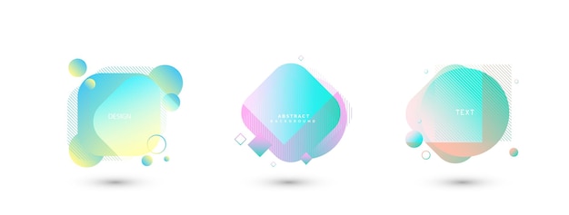 Set of abstract modern graphic elements and line. Gradient abstract banners with shapes EPS10.