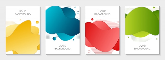 Set of  abstract modern graphic liquid banners