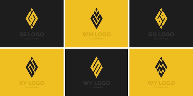 Set of abstract monogram logo design