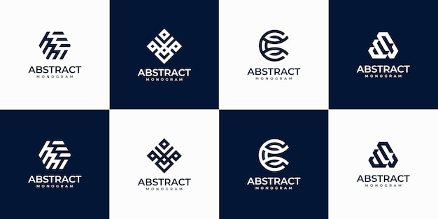 Set of abstract monogram logo