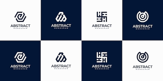 Набор абстрактных монограмм логотипа