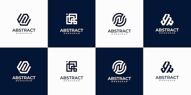 Set of abstract monogram logo