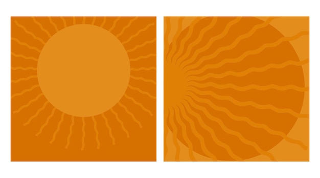 Set of abstract orange background