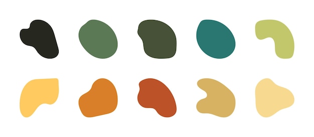 Set of abstract organic blob shape elements