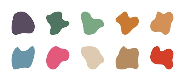 Set of abstract organic blob shape elements