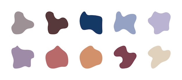 Set of abstract organic blob shape elements