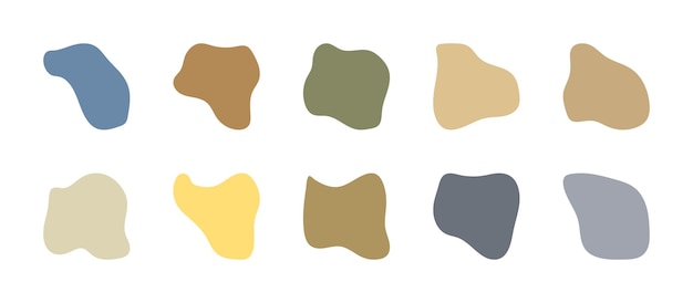 Set of abstract organic blob shape elements