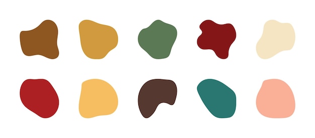 Set of abstract organic blob shape elements