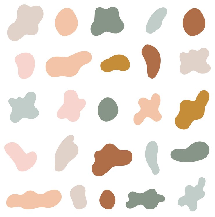 Vector set of abstract organic shape. fluid vector in flat style. set of modern graphic elements.