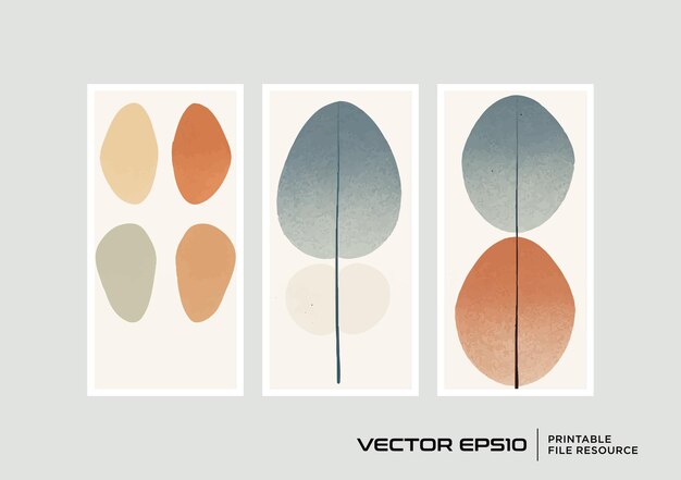 Vettore set di abstract pattern wall art vector illustration sfondo astratto per la copertina della carta poster banner