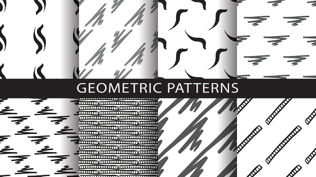 A set of abstract patternsHand drawn vector illustration