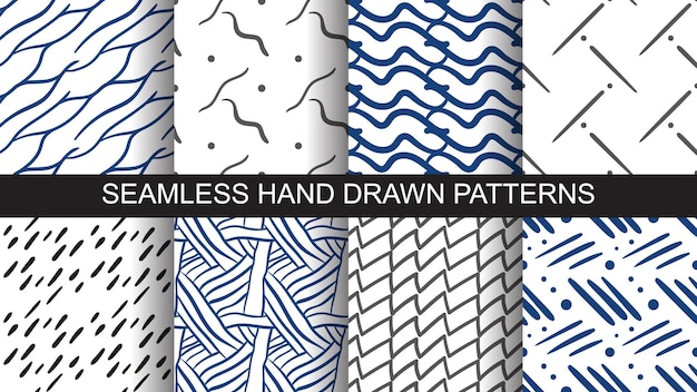 A set of abstract patternsHand drawn vector illustration