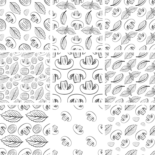 A set of abstract patternshand drawn vector illustration