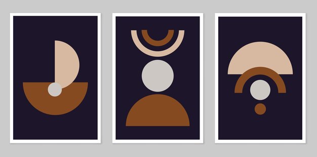 A set of abstract posters depicting simple figures