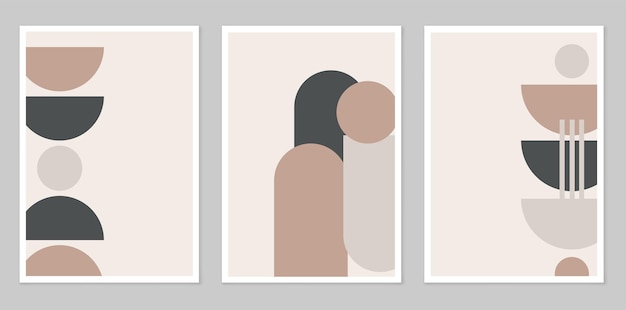 A set of abstract posters depicting simple figures