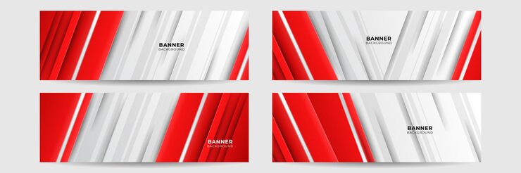 Vector 抽象的紅色旗背景組,有 3d 重覆層和波形.幾何,多角形抽象背景,質感,廣告布局.網頁.網站的標題.