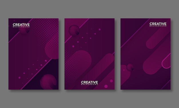 Set of abstract round shape graphic elements on colourful background for cover business template