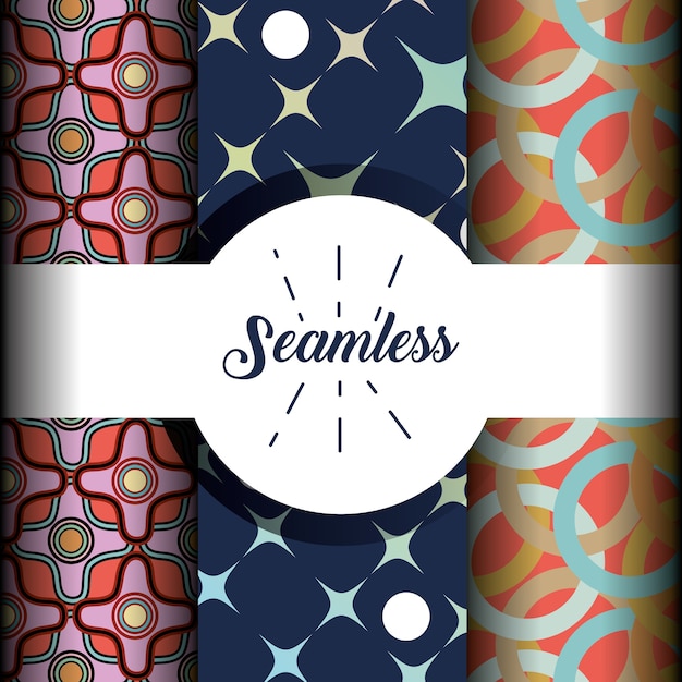 Vector set abstract seamless pattern background design