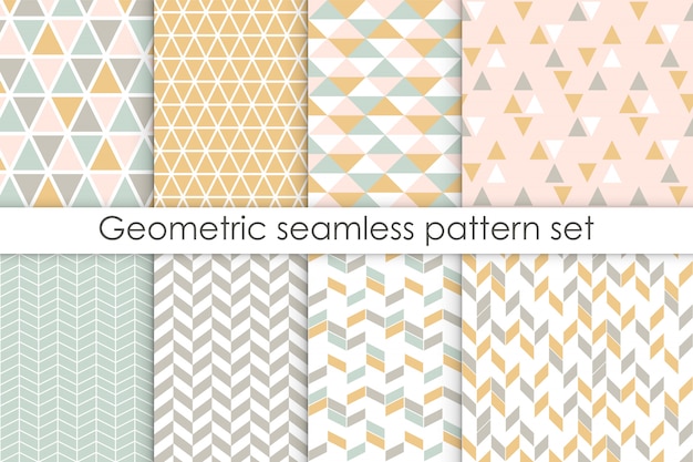 Set of abstract seamless patterns.