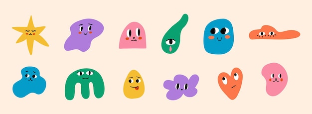 Set of abstract shape characters