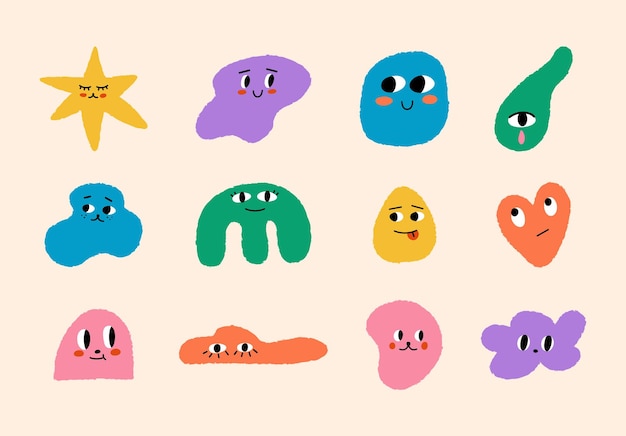 Set of abstract shape characters