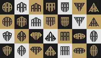 Vector set of abstract shape initial letter a aaa aaaa logo design