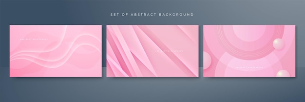 Set of abstract soft pink background