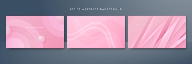Set of abstract soft pink background