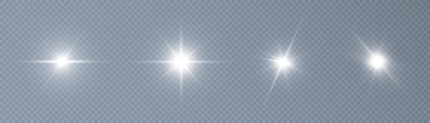 Set of abstract sun glare translucent glow with a special light effect vector