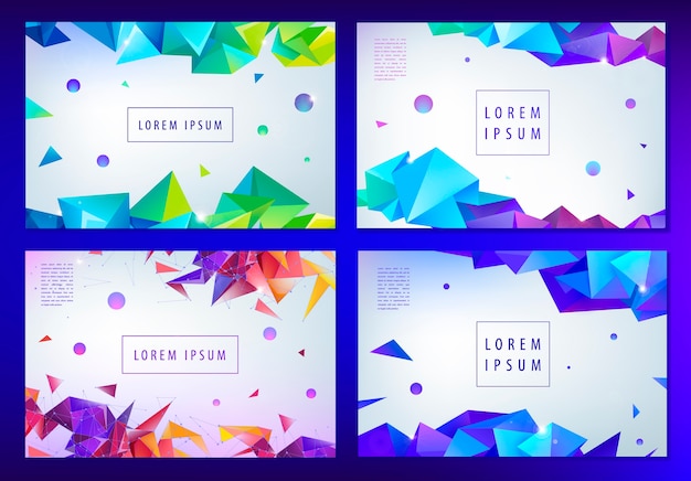 Set of abstract triangular banners