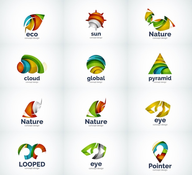 Set of abstract vector logo icons