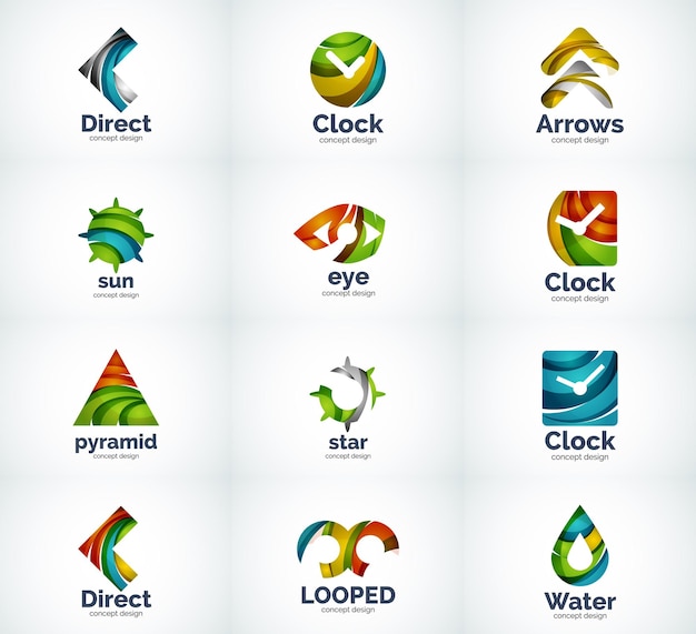 Набор абстрактных векторных значков логотипа