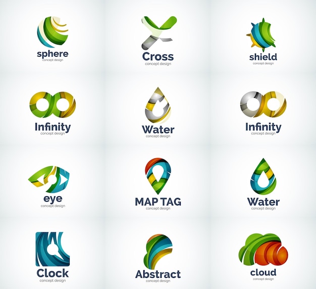 Set of abstract vector logo icons