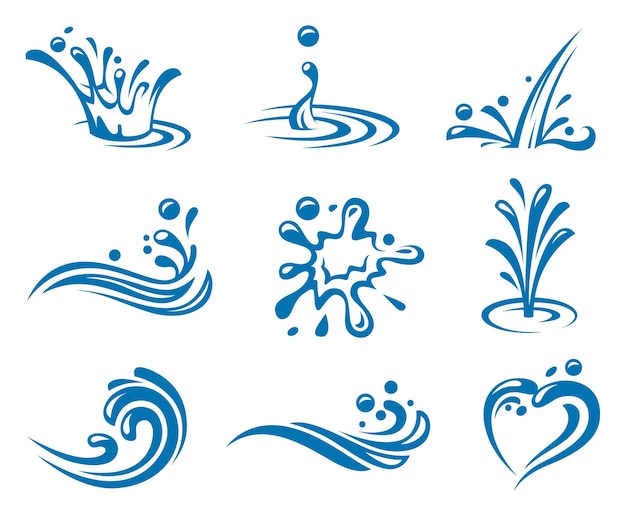 Set of abstract water icons