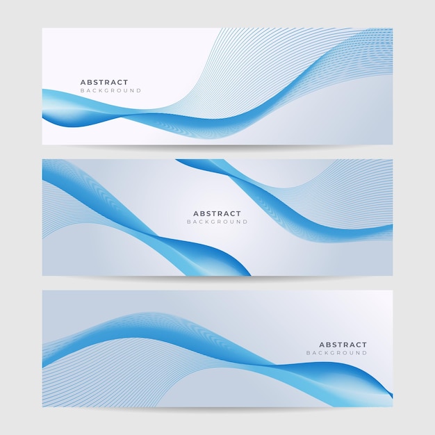 Vector set of abstract wave flowing banner background design vector illustration flowing particles wave dynamic motion stream digital technology curve lines