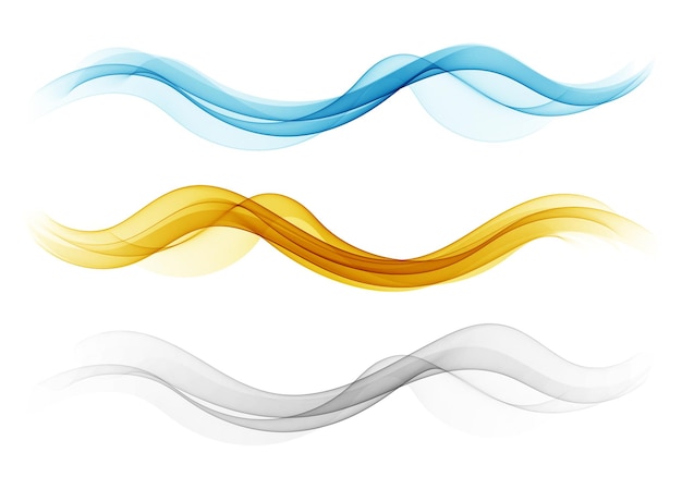 Set of abstract wavy colored Wave flow