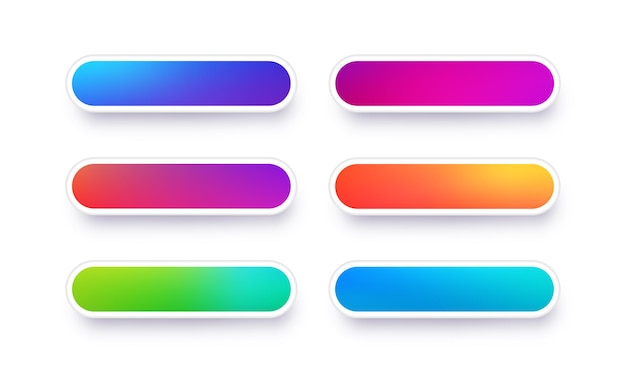 Set of abstract web buttons with shadow Website concept elements design Vector buttons for use in web apps games gui