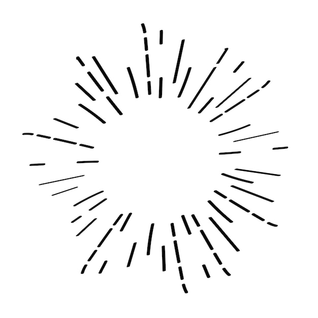 Vector set abstracte collectie ronde cirkels starburst sunburst zonsondergang zwarte lijn doodle ontwerpelementen