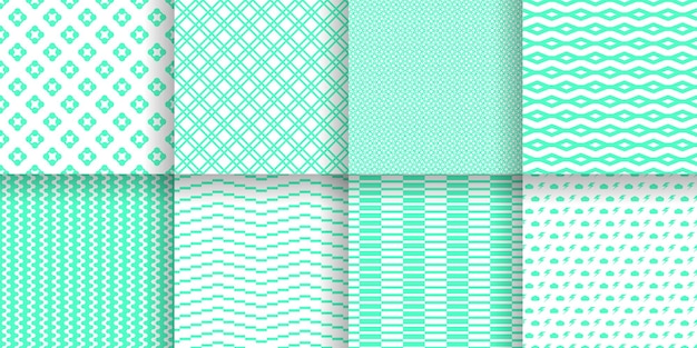 Set abstracte naadloze patroon zwarte lijn doodle geometrische figuren achtergrond vector